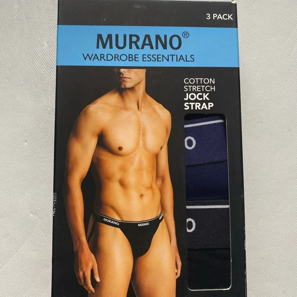 NEW Mens Murano Wardrobe Essentials Cotton Stretch Multicolor Jock Strap